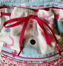 Load image into Gallery viewer, Pink &amp; White canvas backpack
