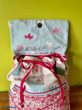 Load image into Gallery viewer, Pink &amp; White canvas backpack
